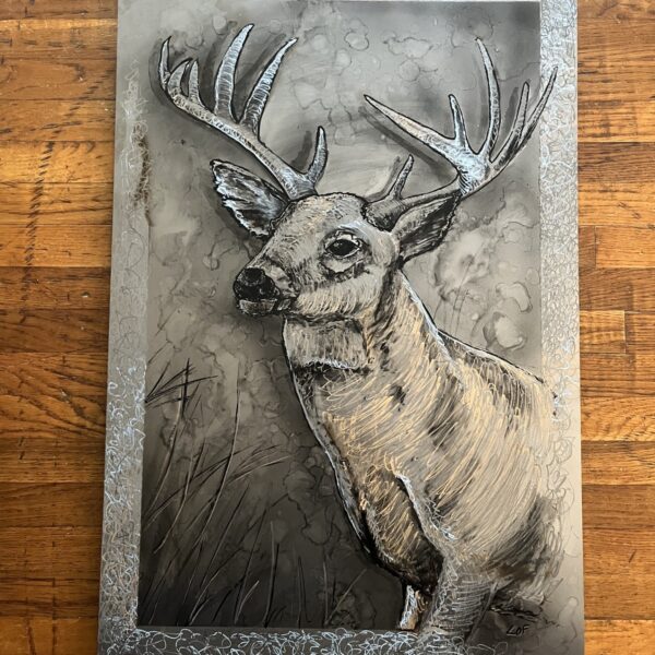 24″ x 36″ Metal Arwork Whitetail Deer " Buck "