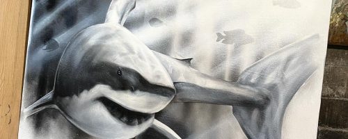 spray paint shark