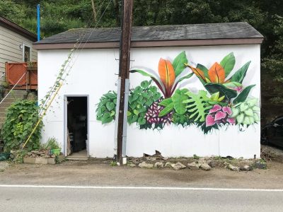 porch plants mural