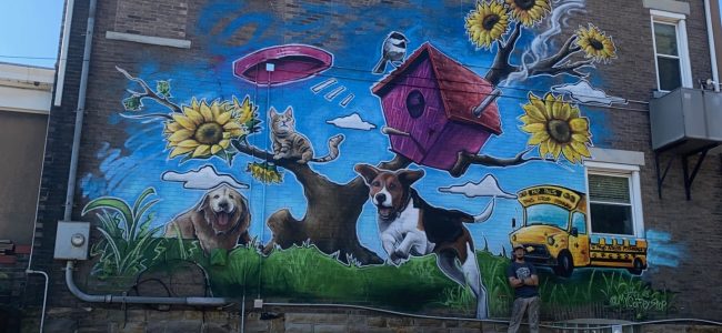 Paws across pittsburgh Entryway mural
